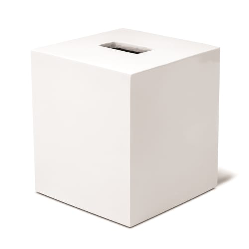 Delta Collection Boutique Tissue Box Cover, White